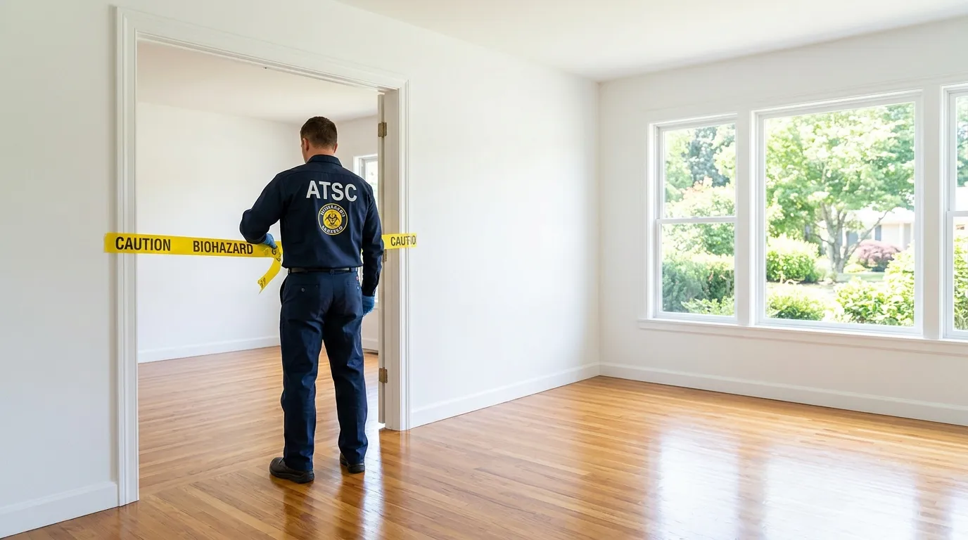 Certified biohazard cleanup crew performing Trauma Scene Cleanup in Fayetteville